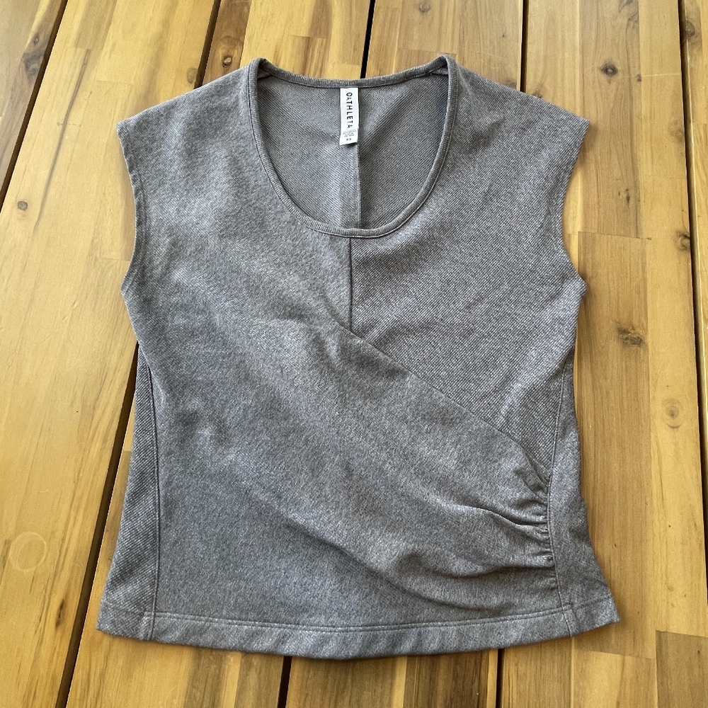 Athleta Womens Grey Sleeveless Ruched Tank Top Size Extra Small‎